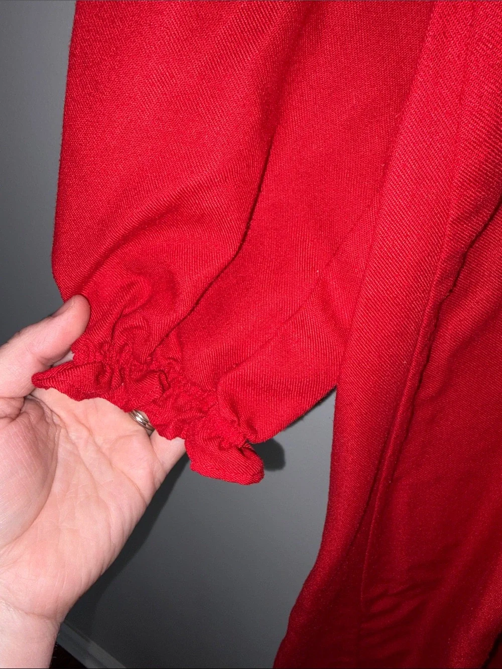 Vintage Gymboree Red Girls' Holiday Gown with Gingerbread Embroidery Youth Large